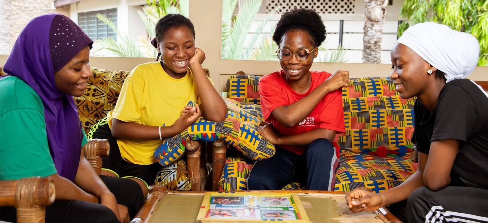 ASA students playing a board game together