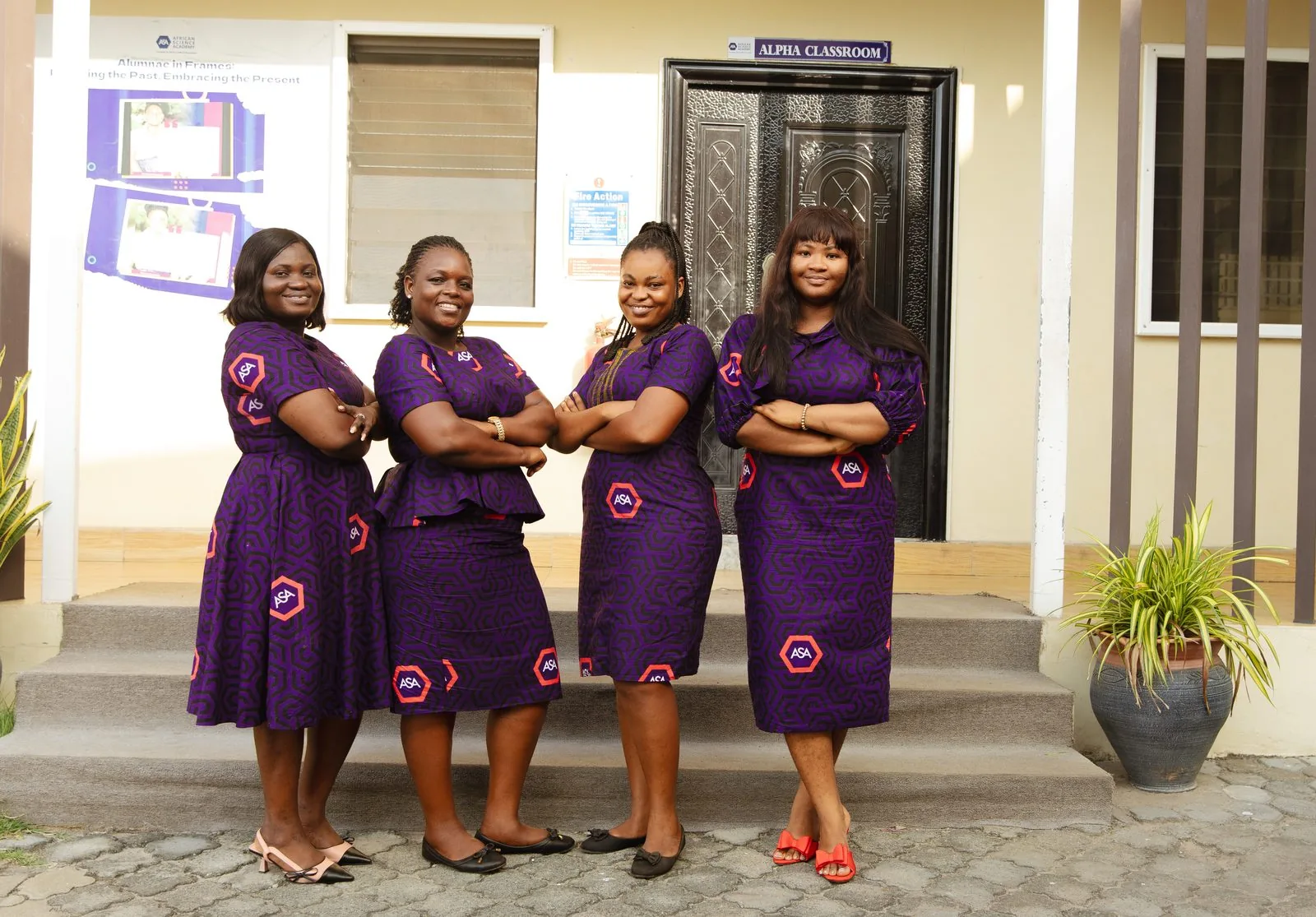 ASA female operations and pastoral team members outside the Alpha Classroom